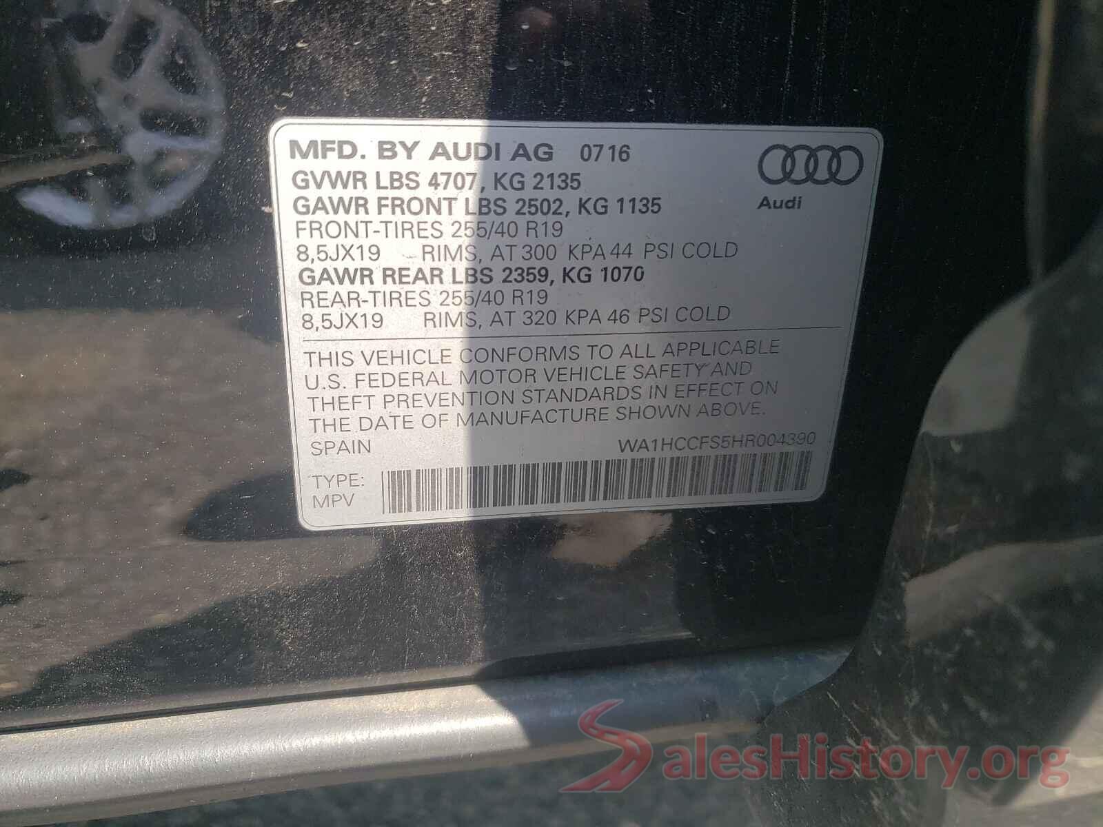 WA1HCCFS5HR004390 2017 AUDI Q3