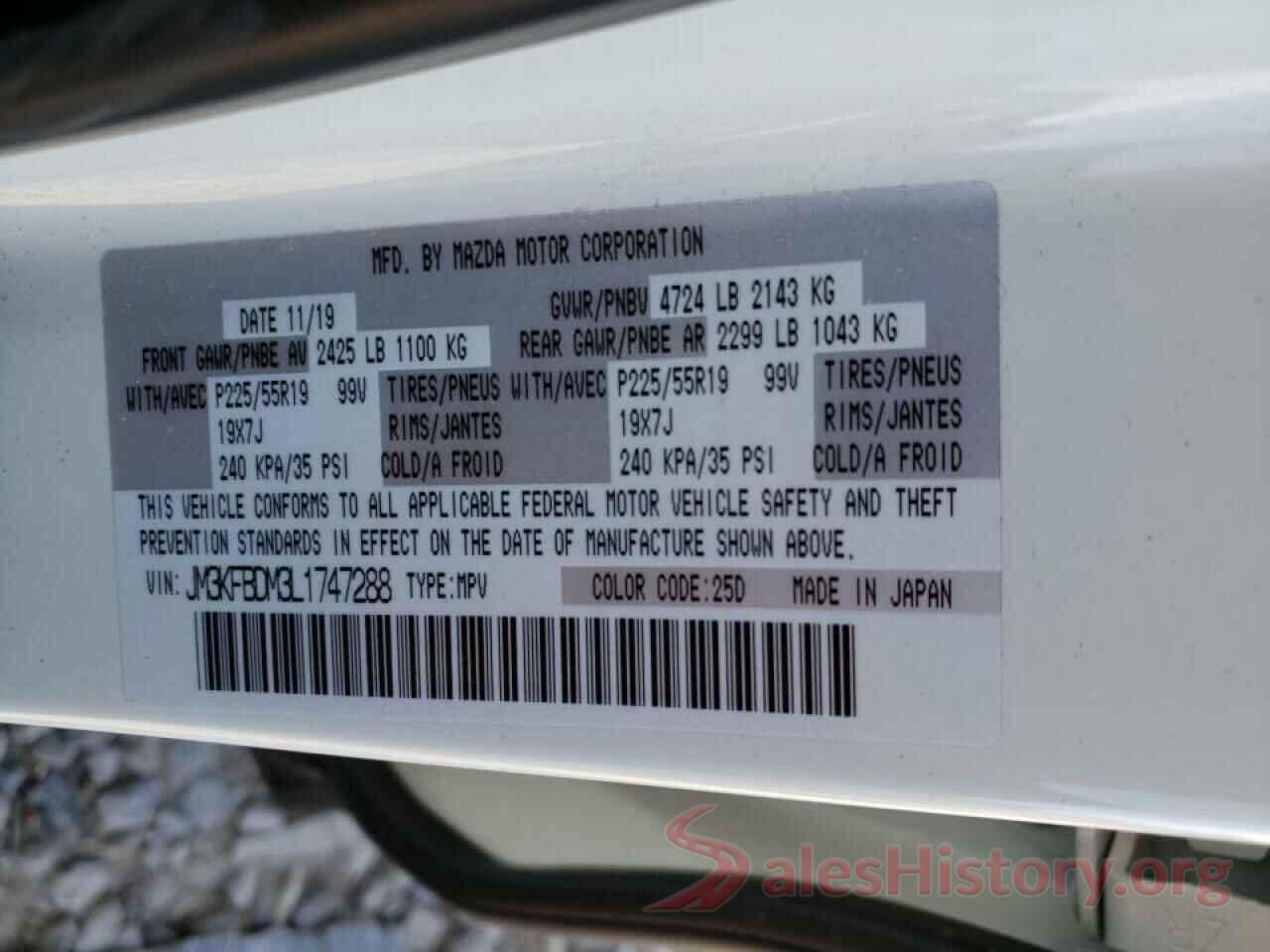 JM3KFBDM3L1747288 2020 MAZDA CX-5