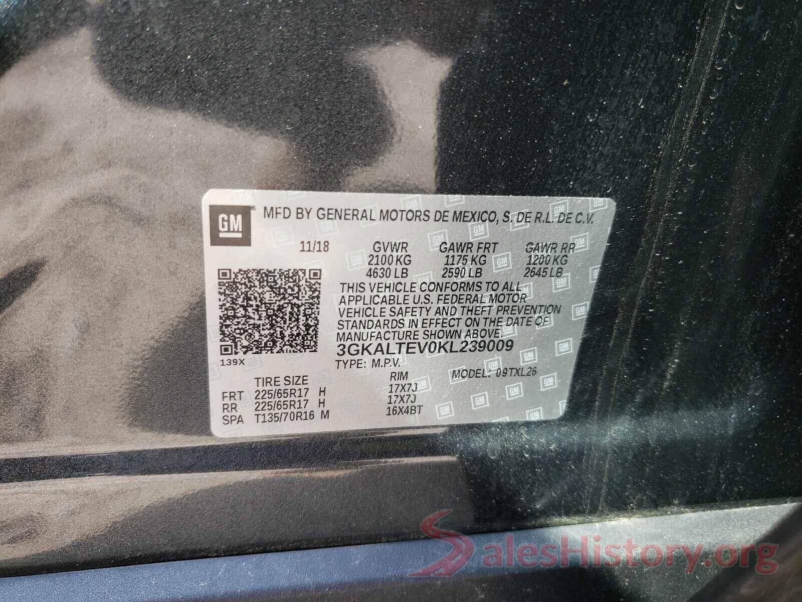 3GKALTEV0KL239009 2019 GMC TERRAIN