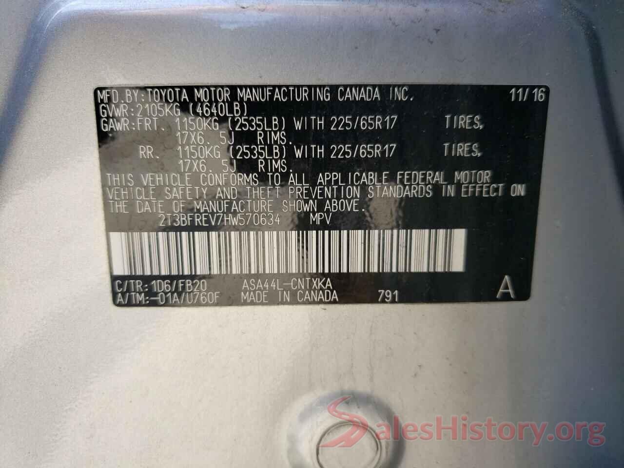 2T3BFREV7HW570634 2017 TOYOTA RAV4