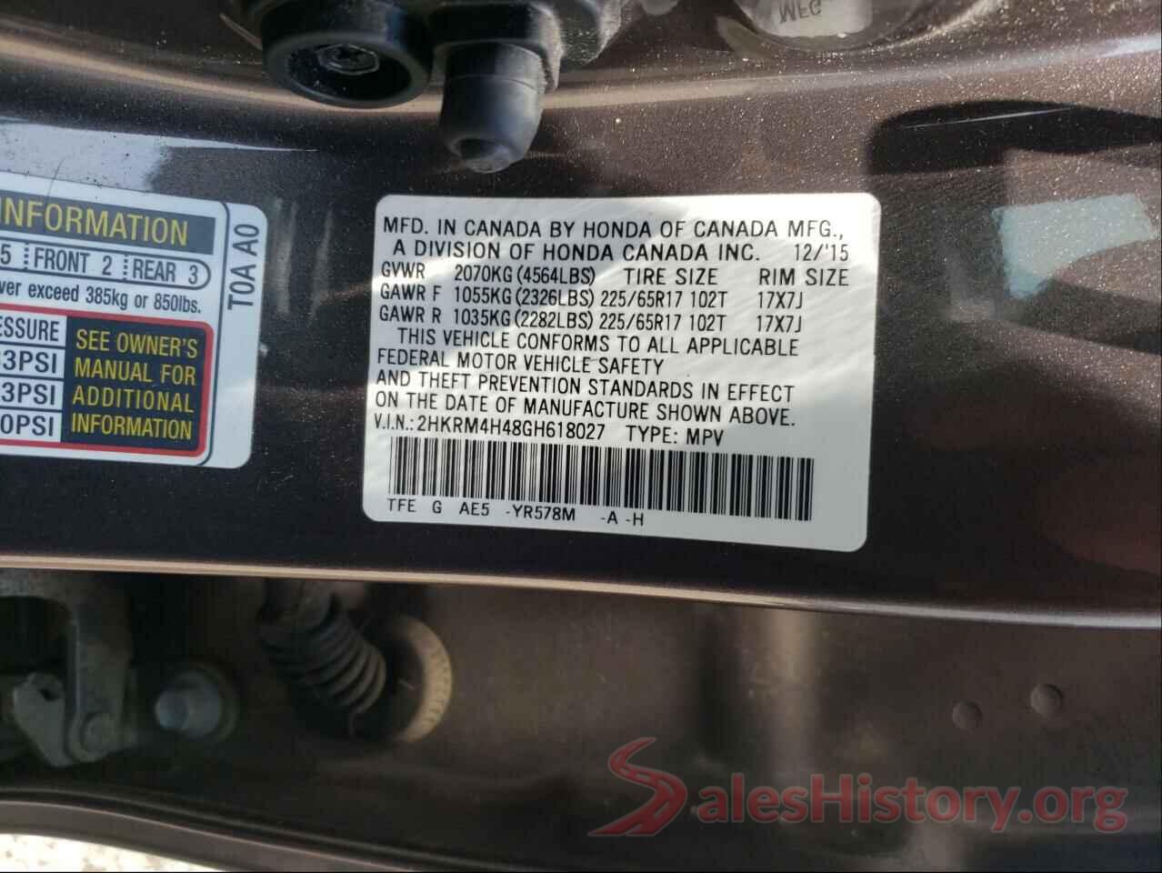 2HKRM4H48GH618027 2016 HONDA CRV