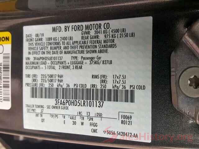 3FA6P0HD5LR101137 2020 FORD FUSION