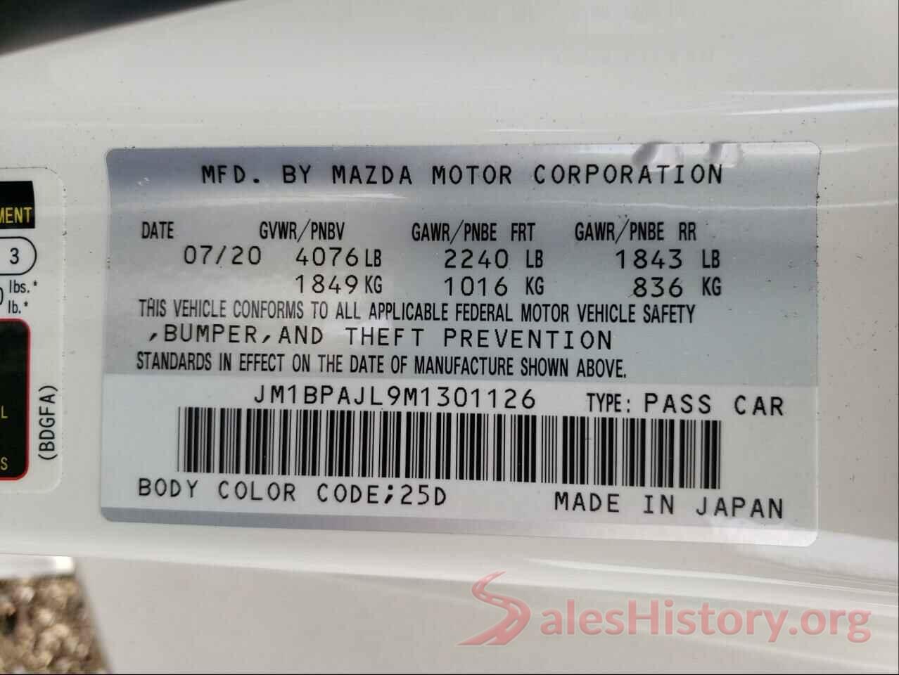 JM1BPAJL9M1301126 2021 MAZDA 3