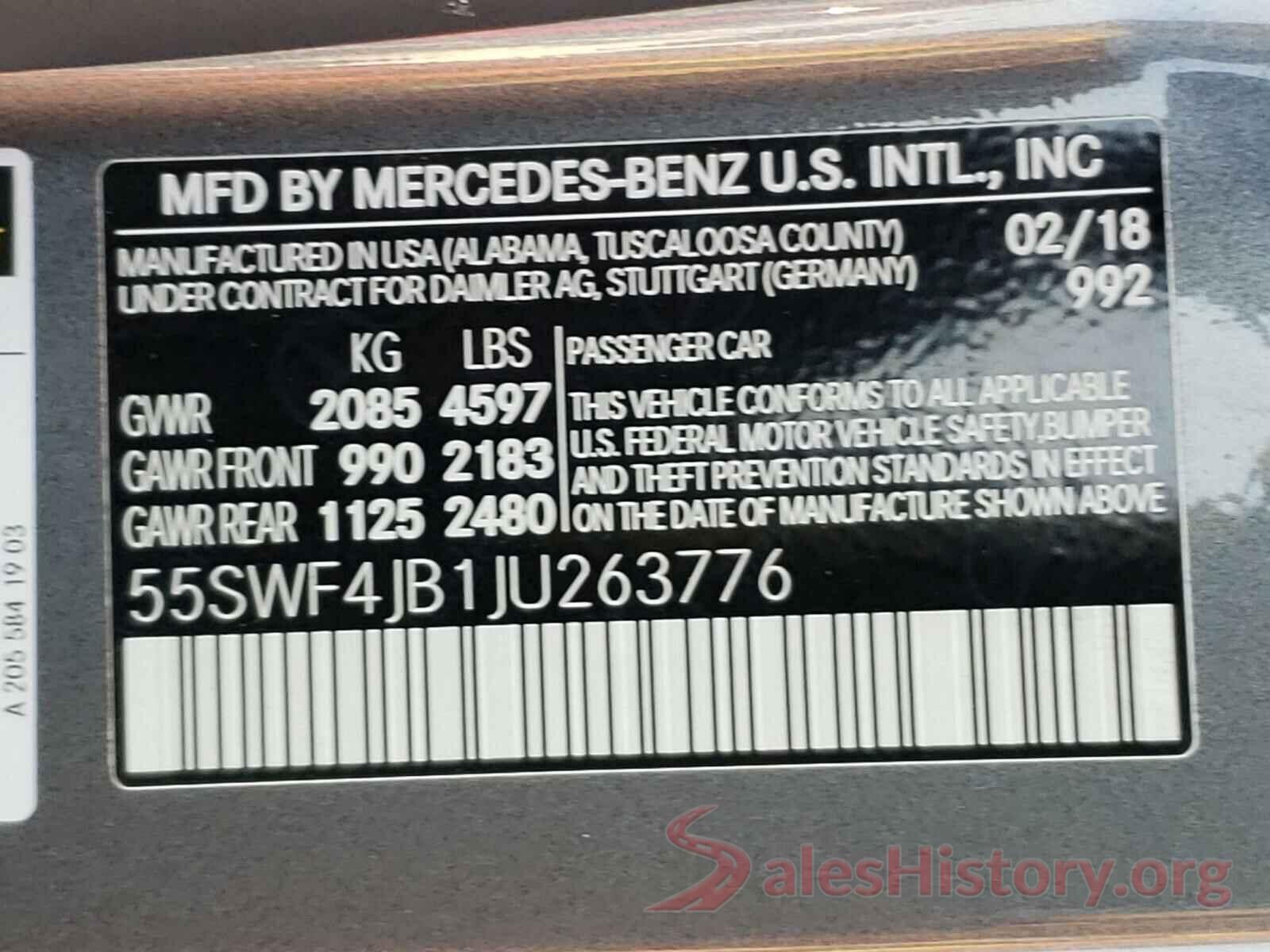 55SWF4JB1JU263776 2018 MERCEDES-BENZ C CLASS