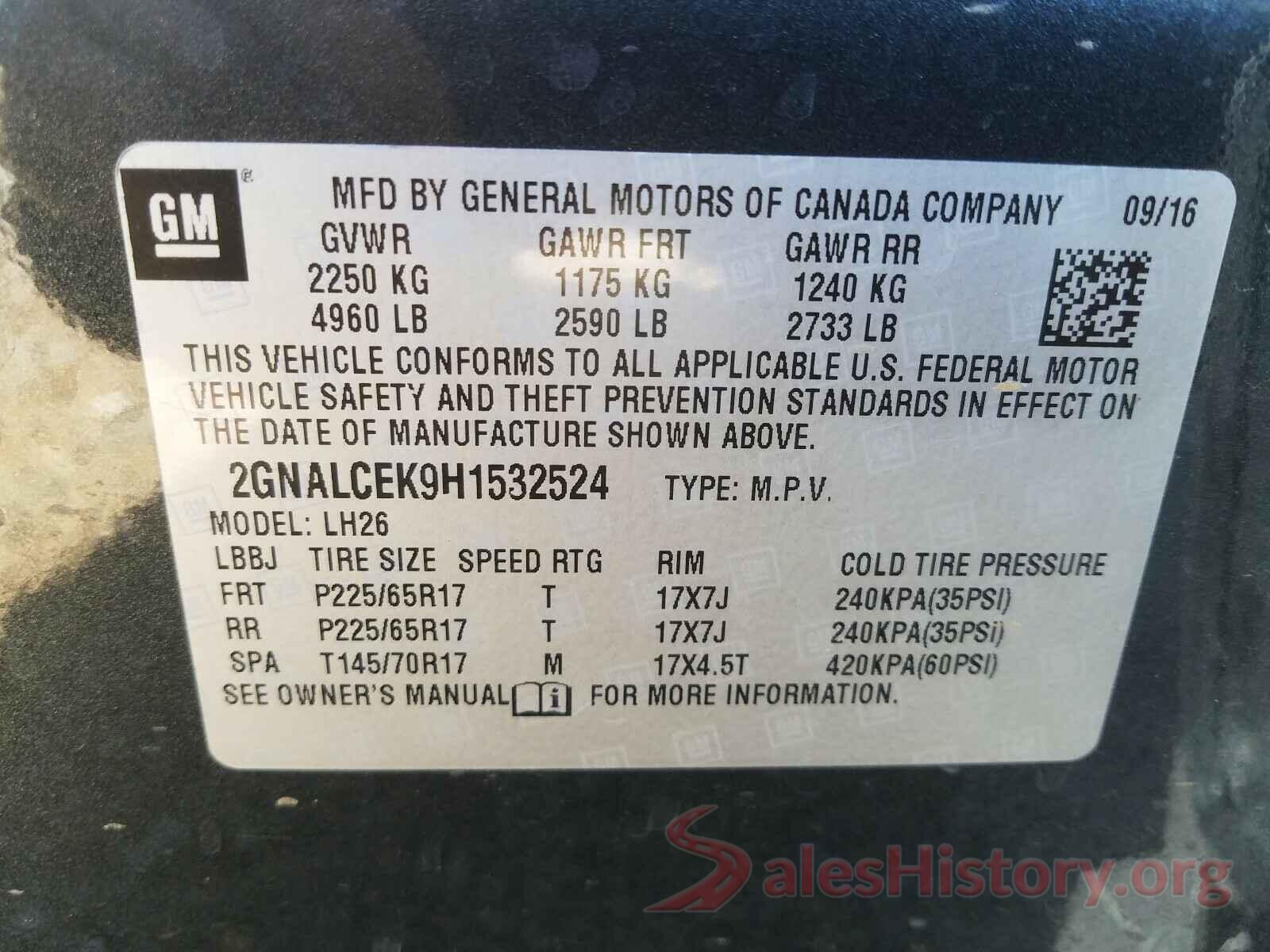 2GNALCEK9H1532524 2017 CHEVROLET EQUINOX