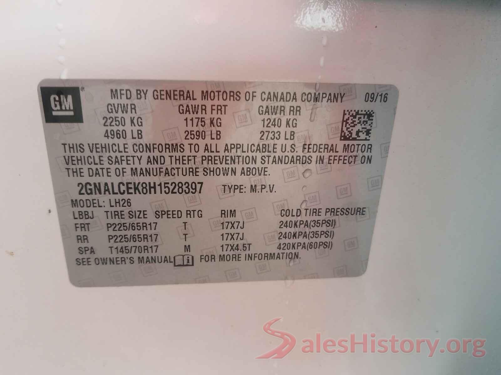 2GNALCEK8H1528397 2017 CHEVROLET EQUINOX