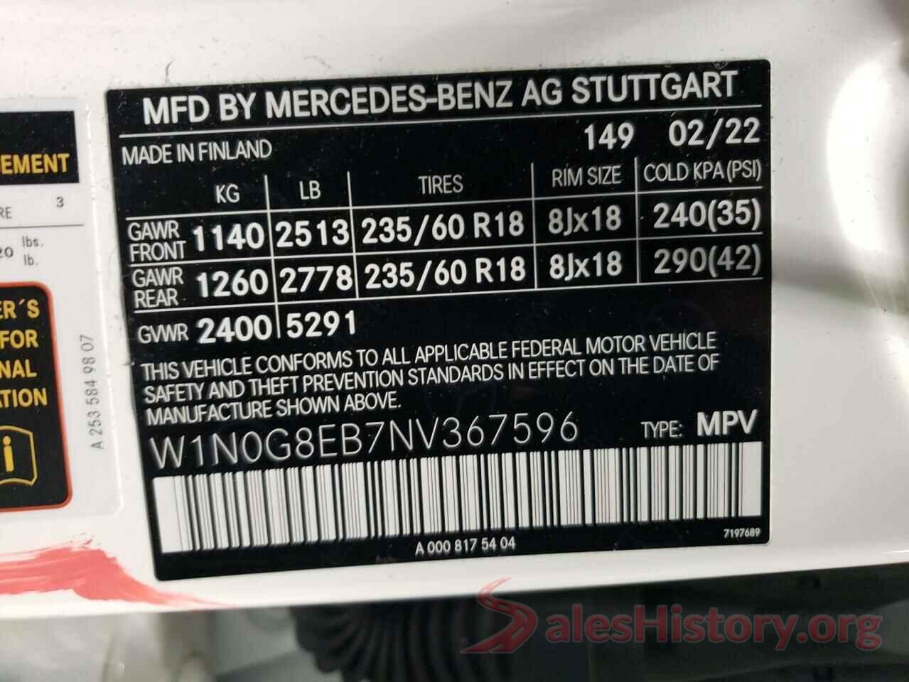 W1N0G8EB7NV367596 2022 MERCEDES-BENZ GLC-CLASS