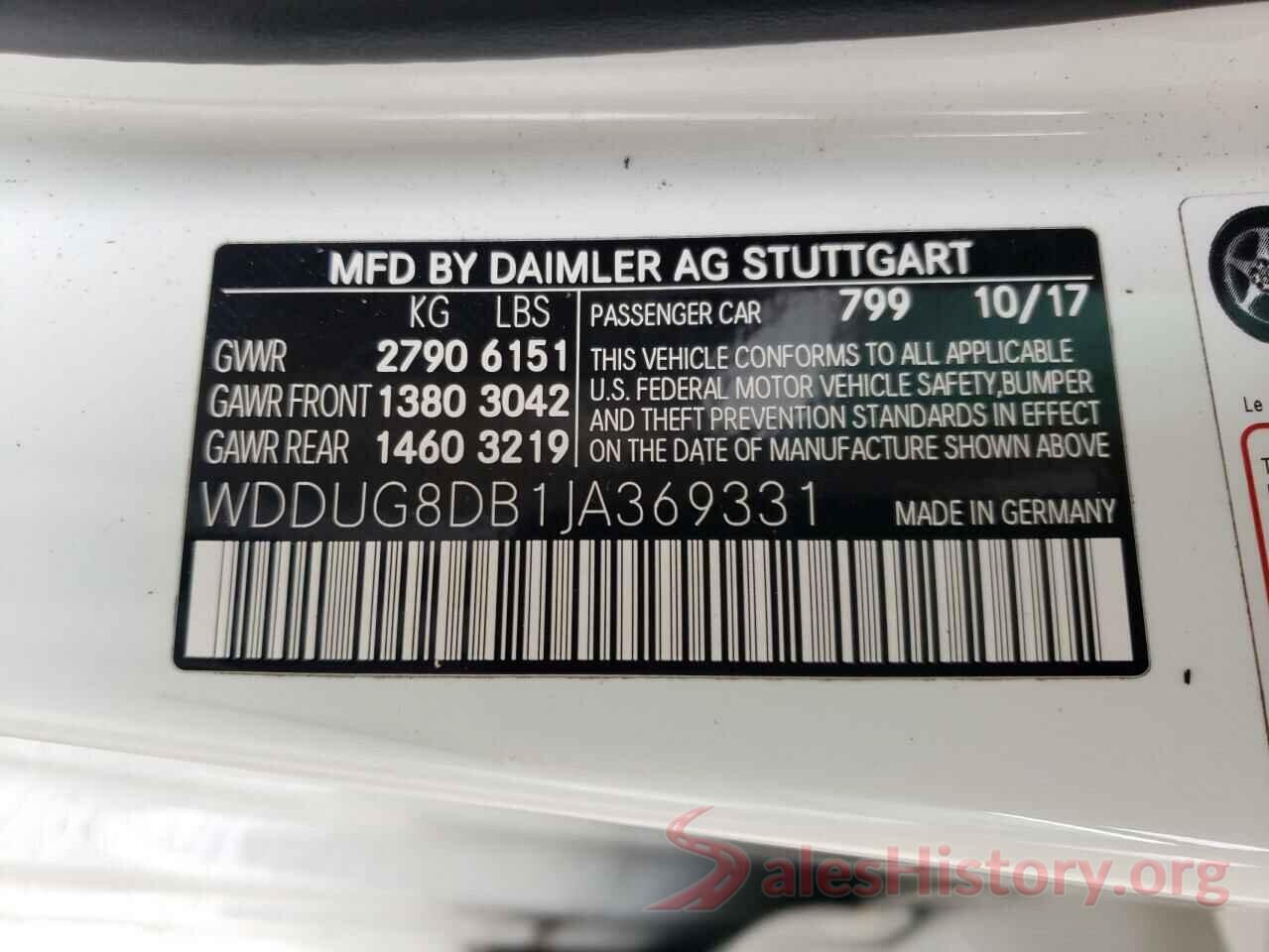 WDDUG8DB1JA369331 2018 MERCEDES-BENZ S-CLASS