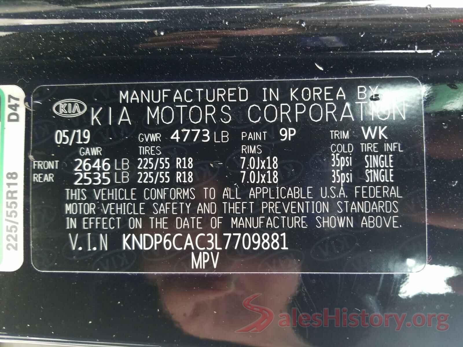 KNDP6CAC3L7709881 2020 KIA SPORTAGE