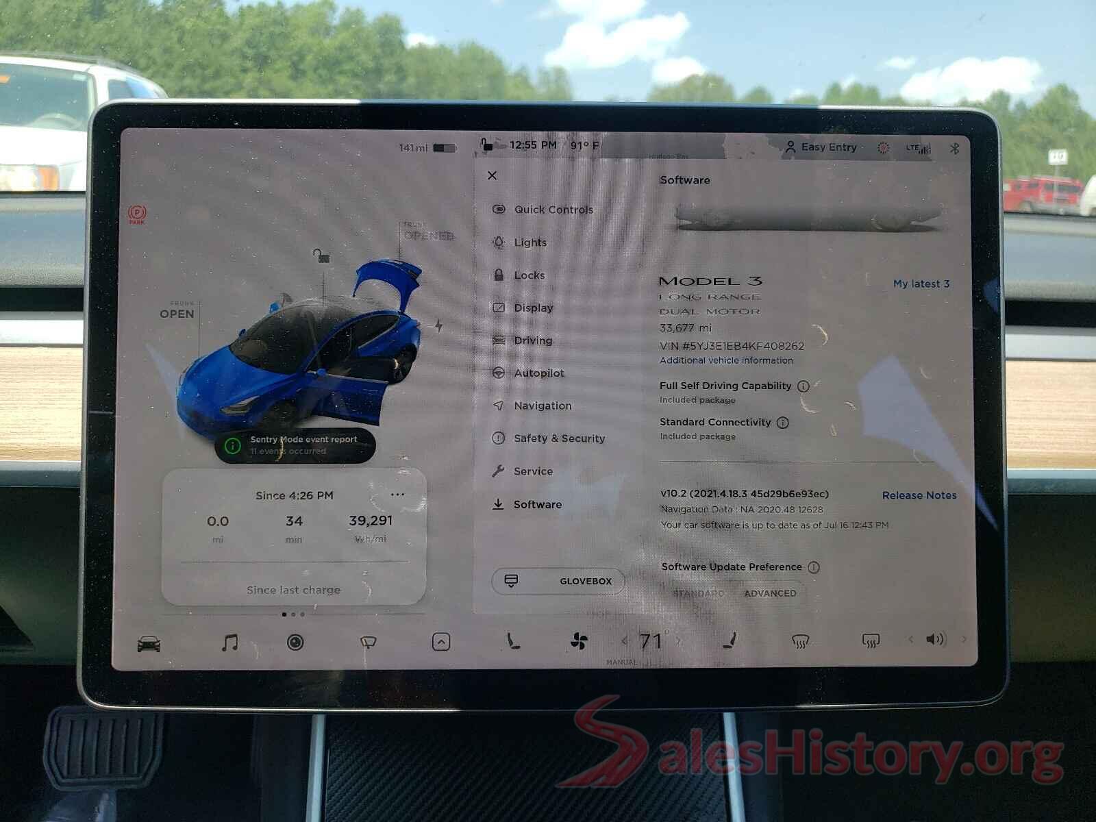 5YJ3E1EB4KF408262 2019 TESLA MODEL 3