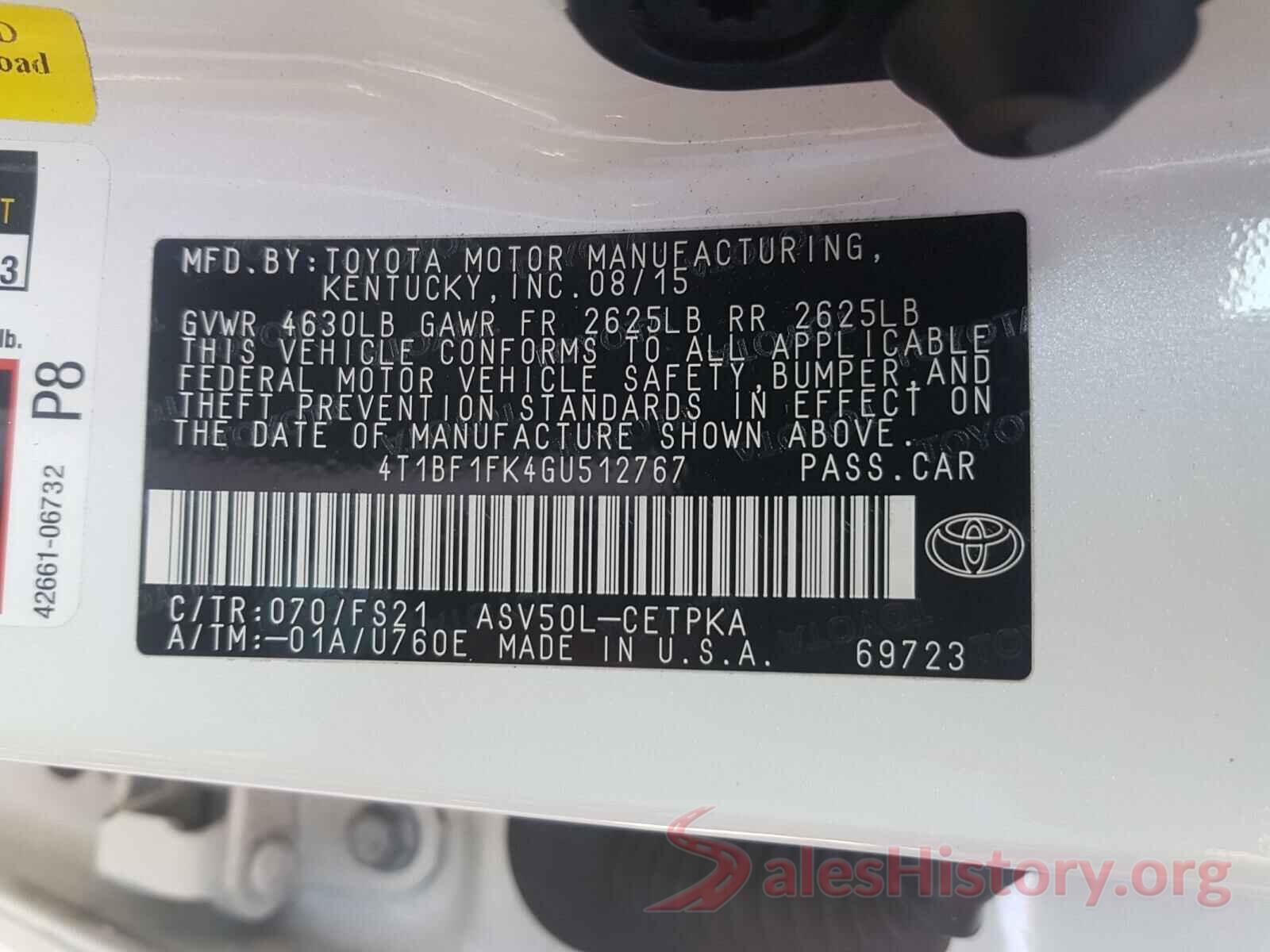 4T1BF1FK4GU512767 2016 TOYOTA CAMRY