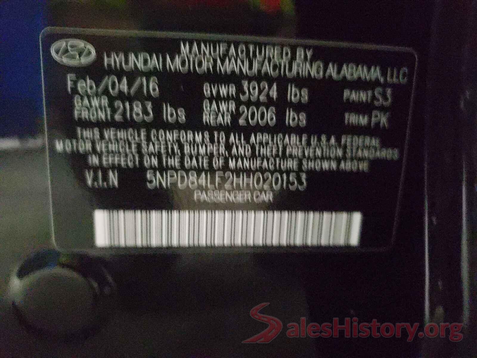 5NPD84LF2HH020153 2017 HYUNDAI ELANTRA