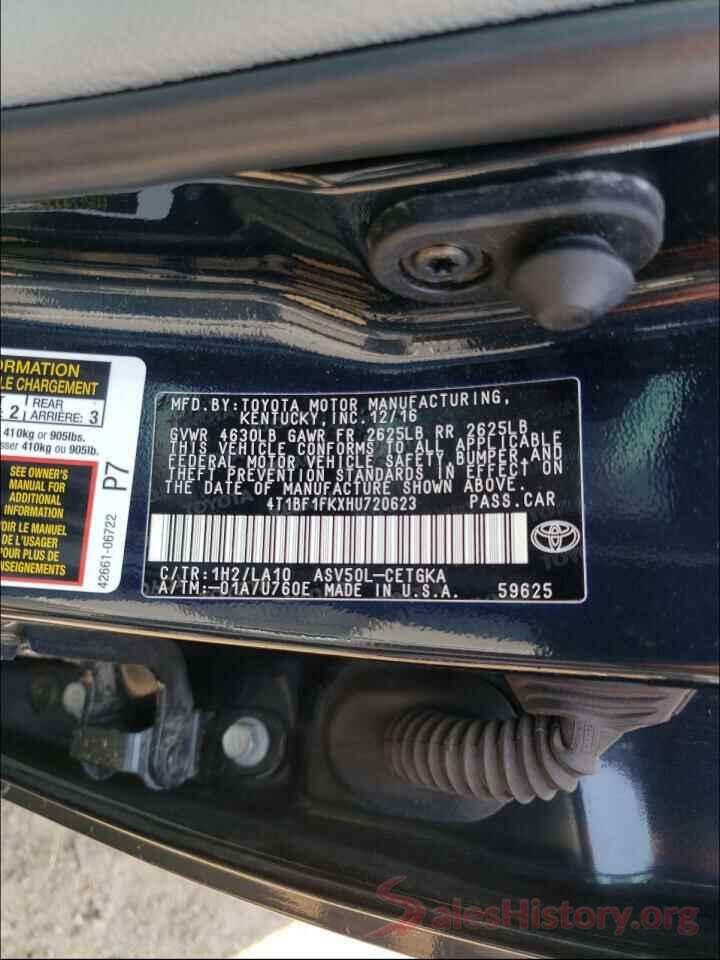 4T1BF1FKXHU720623 2017 TOYOTA CAMRY