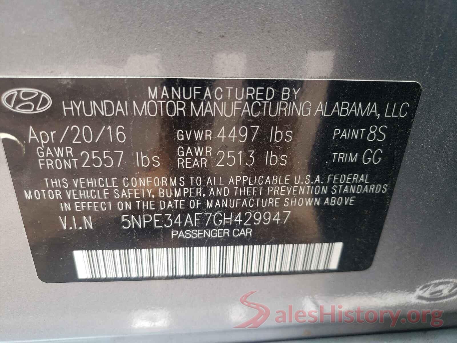 5NPE34AF7GH429947 2016 HYUNDAI SONATA