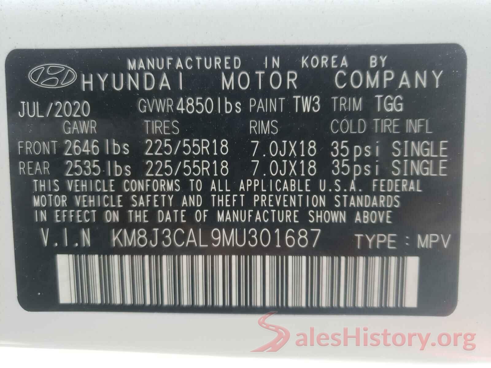 KM8J3CAL9MU301687 2021 HYUNDAI TUCSON