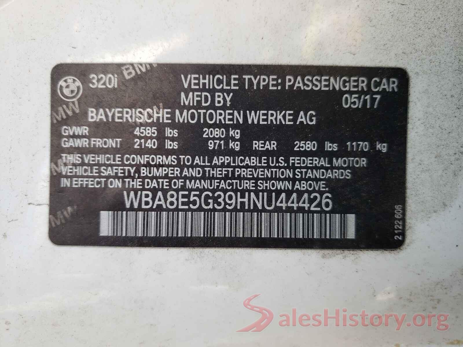 WBA8E5G39HNU44426 2017 BMW 3 SERIES