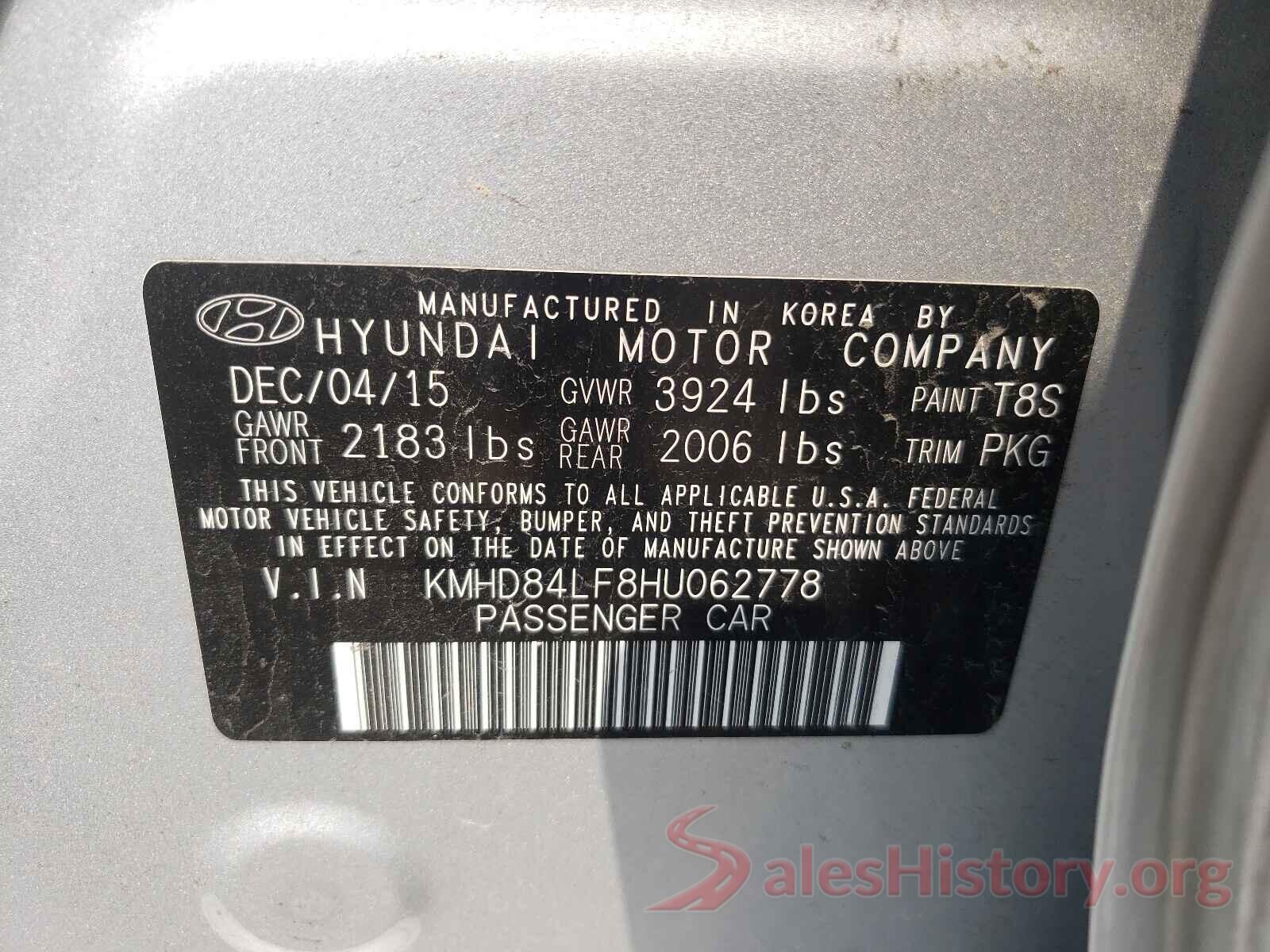 KMHD84LF8HU062778 2017 HYUNDAI ELANTRA