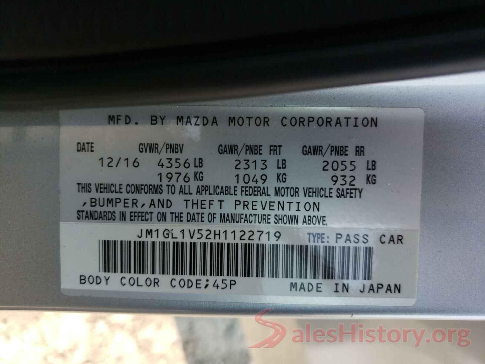 JM1GL1V52H1122719 2017 MAZDA 6