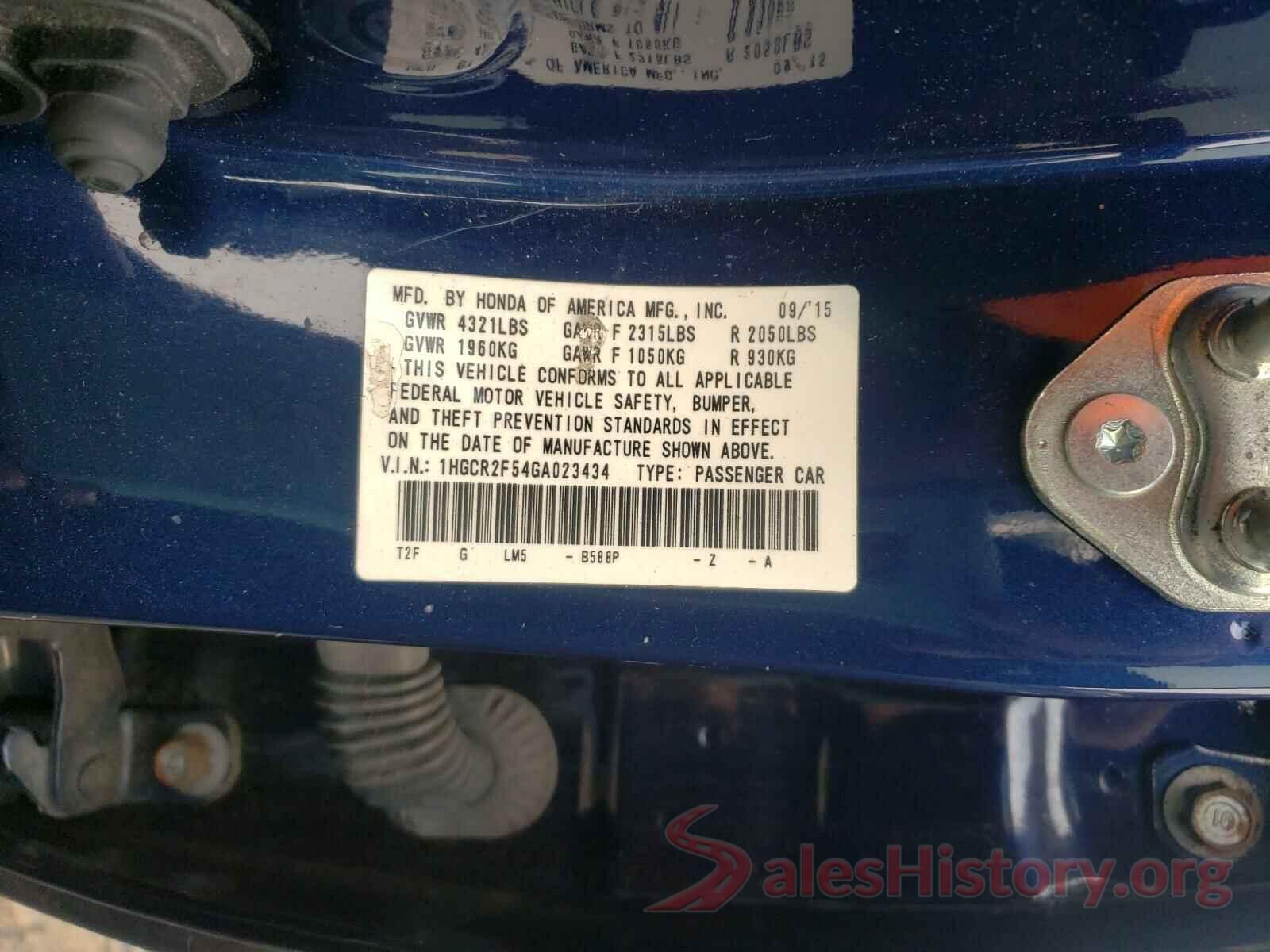 1HGCR2F54GA023434 2016 HONDA ACCORD