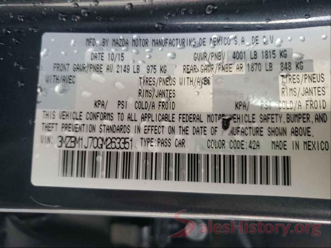 3MZBM1J70GM263351 2016 MAZDA 3