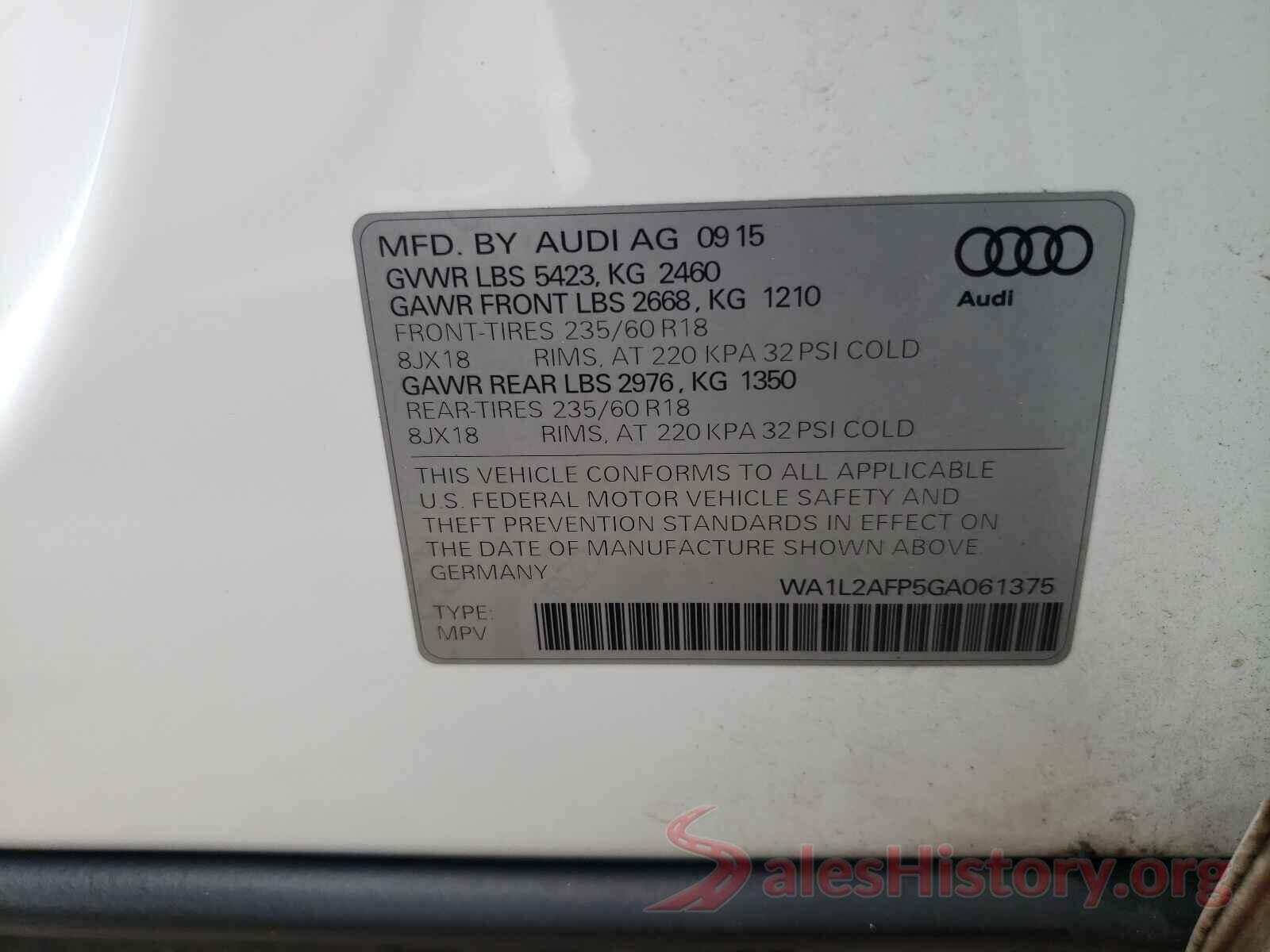 WA1L2AFP5GA061375 2016 AUDI Q5