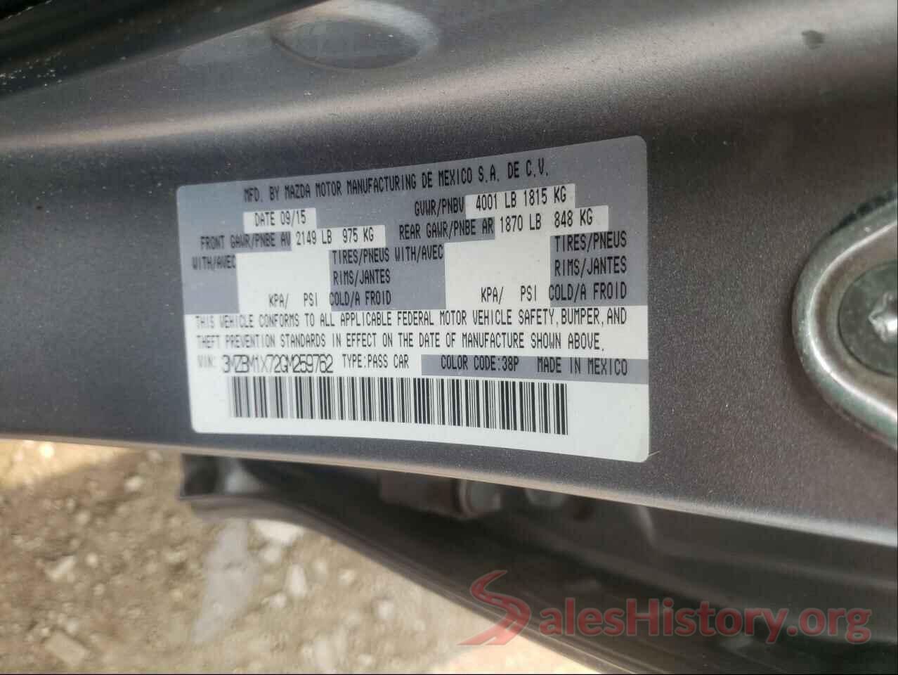 3MZBM1X72GM259762 2016 MAZDA 3