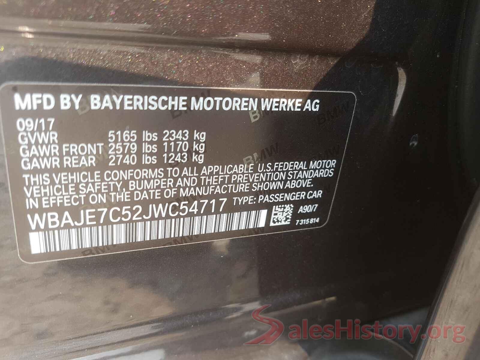 WBAJE7C52JWC54717 2018 BMW 5 SERIES