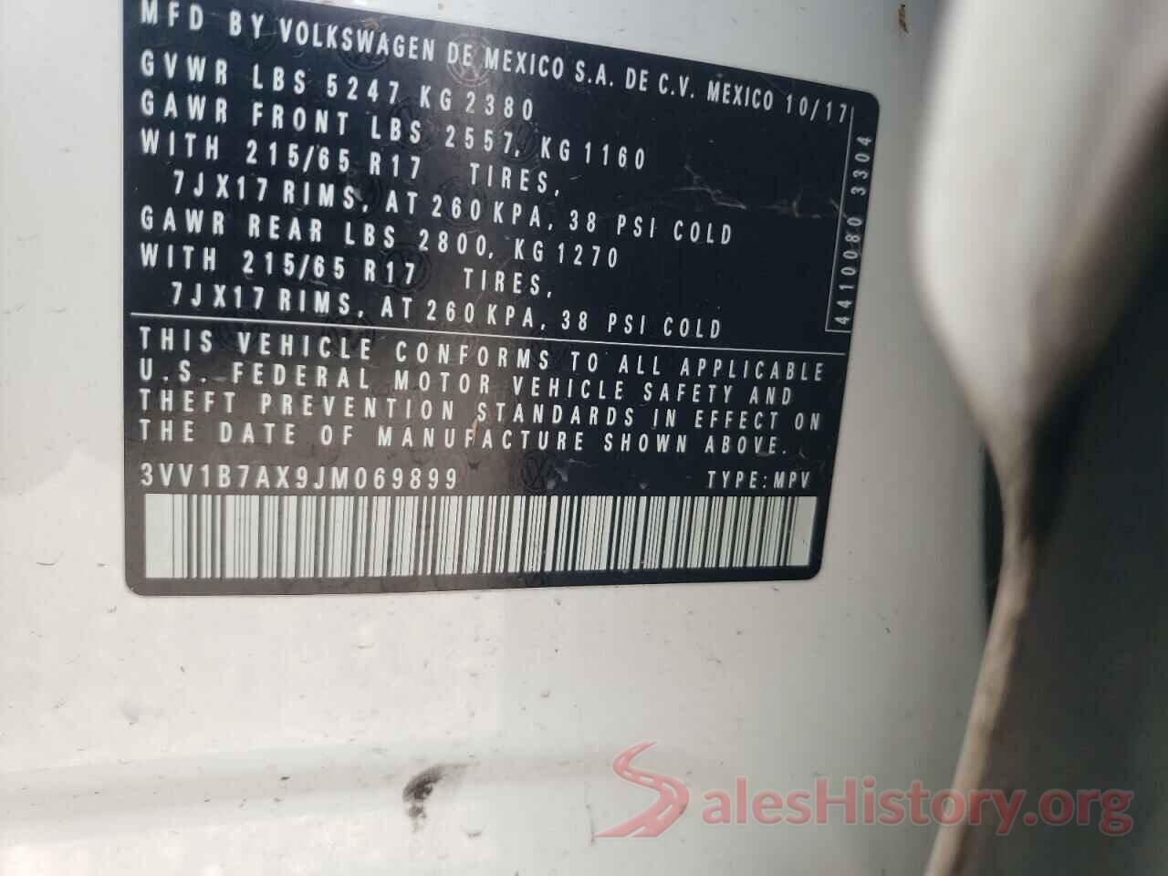 3VV1B7AX9JM069899 2018 VOLKSWAGEN TIGUAN