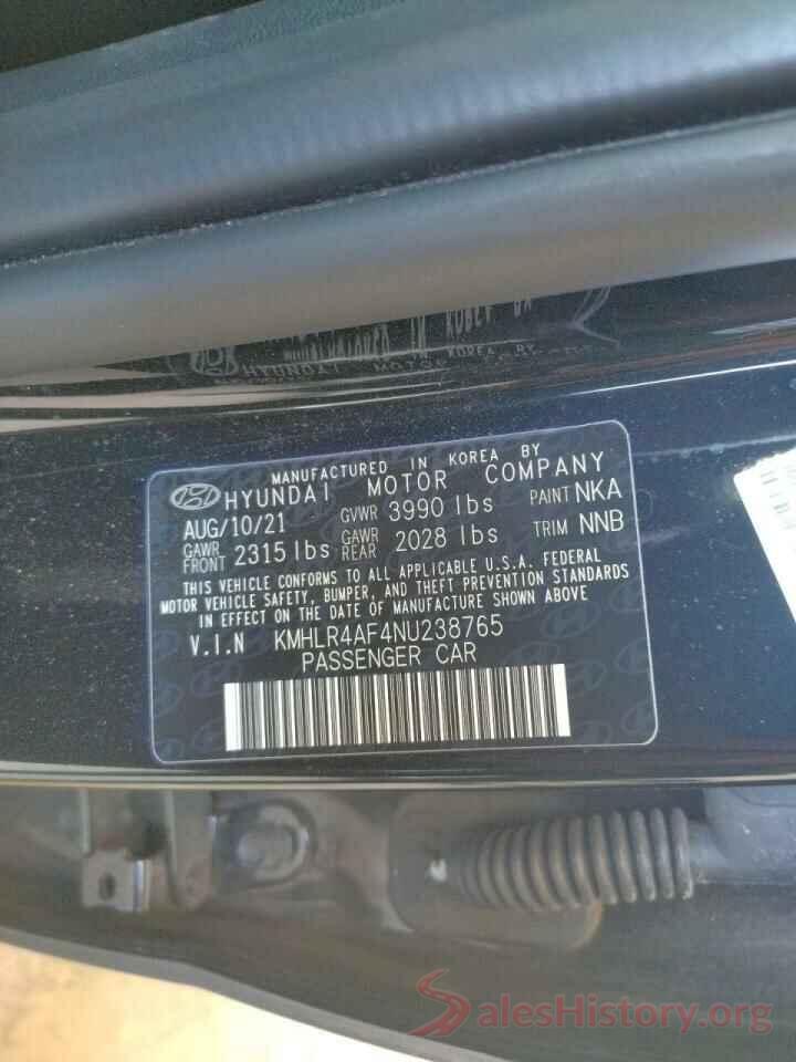 KMHLR4AF4NU238765 2022 HYUNDAI ELANTRA