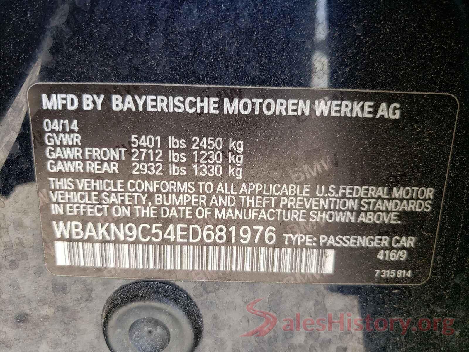 WBAKN9C54ED681976 2014 BMW 5 SERIES