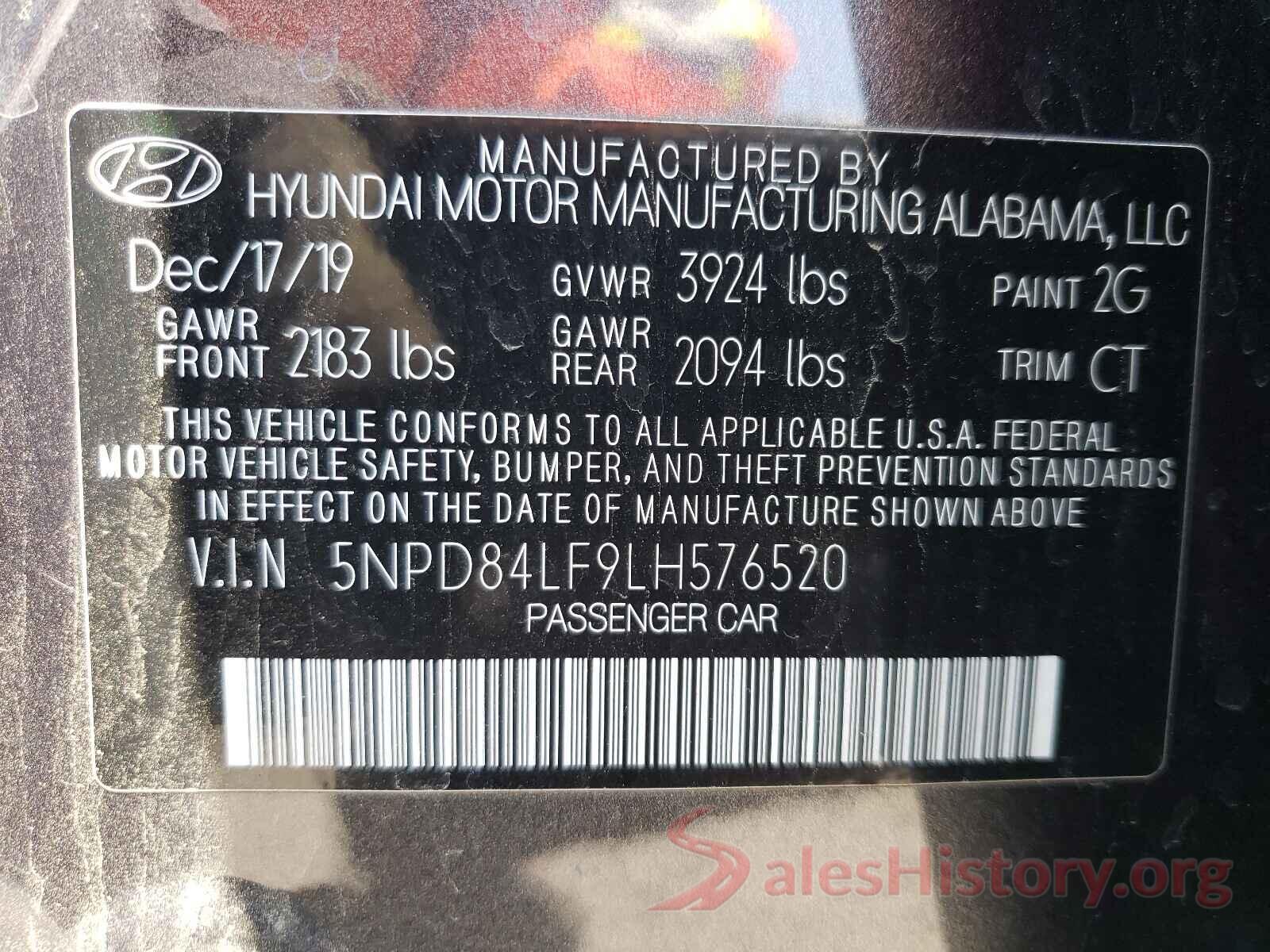 5NPD84LF9LH576520 2020 HYUNDAI ELANTRA