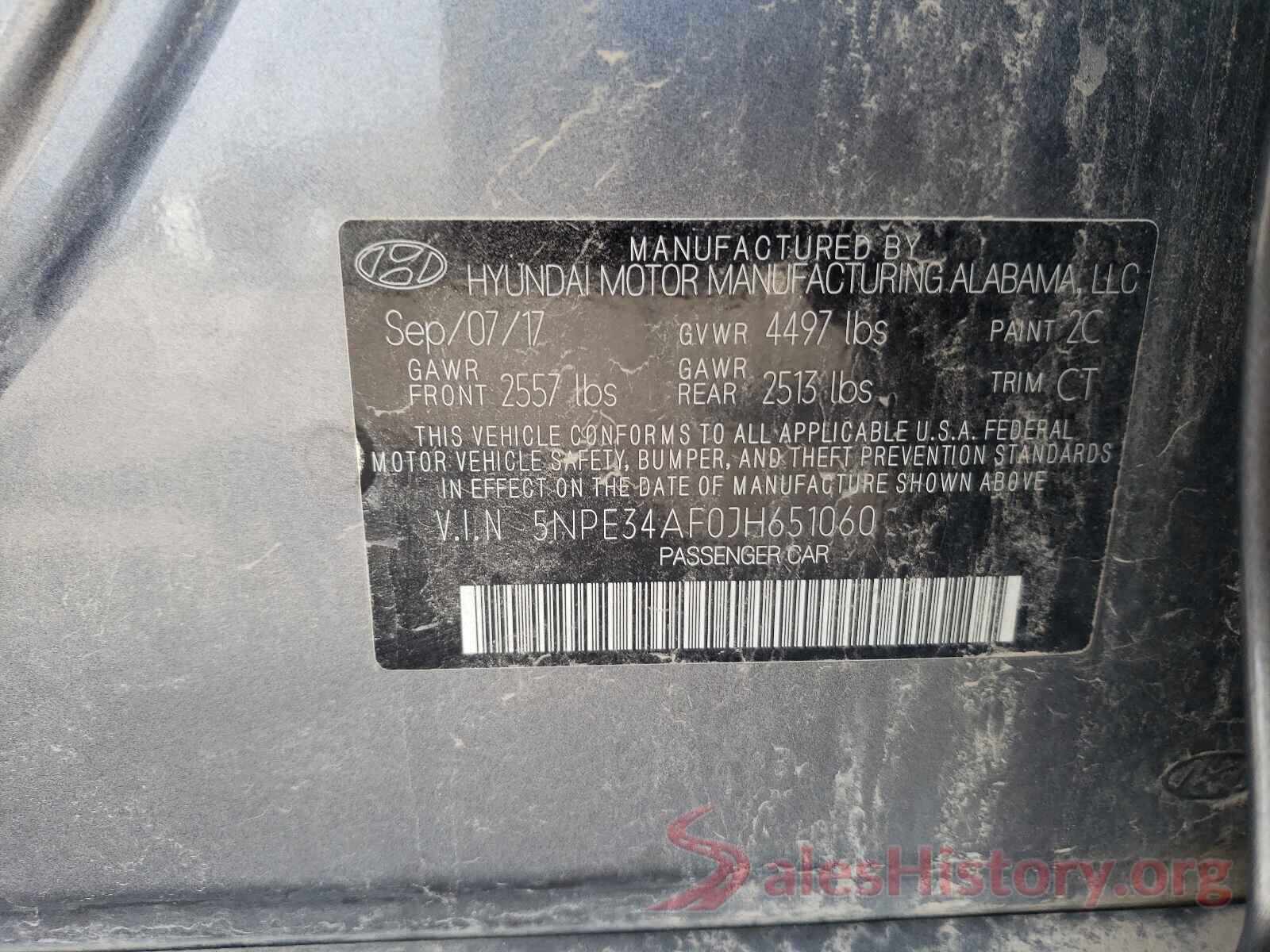 5NPE34AF0JH651060 2018 HYUNDAI SONATA