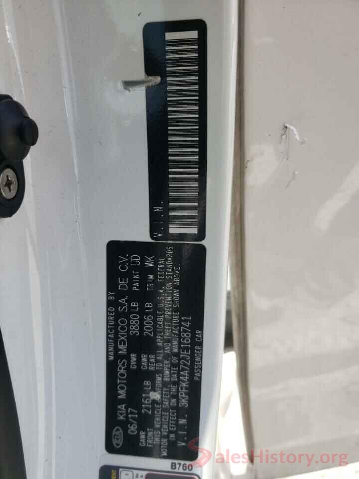 3KPFK4A72JE168741 2018 KIA FORTE