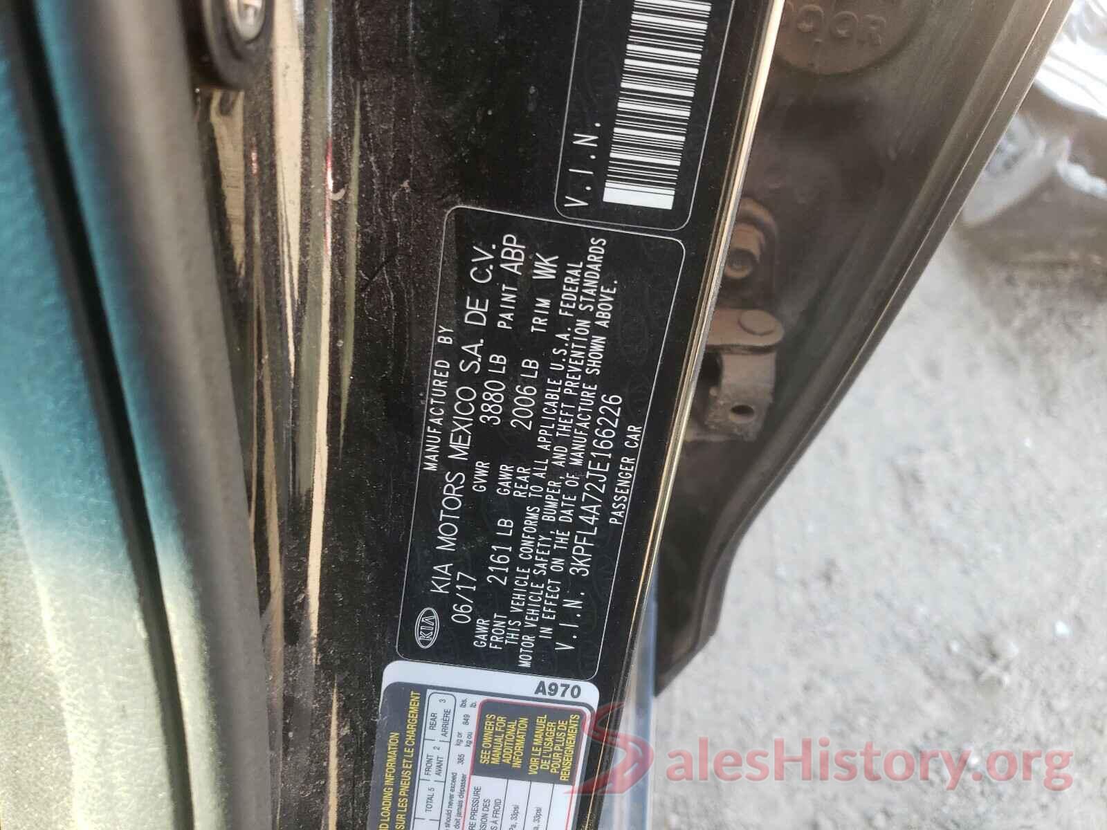 3KPFL4A72JE166226 2018 KIA FORTE