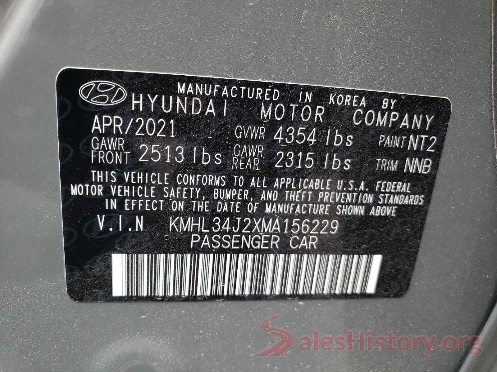 KMHL34J2XMA156229 2021 HYUNDAI SONATA