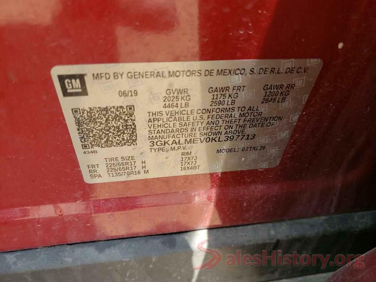 3GKALMEV0KL397713 2019 GMC TERRAIN