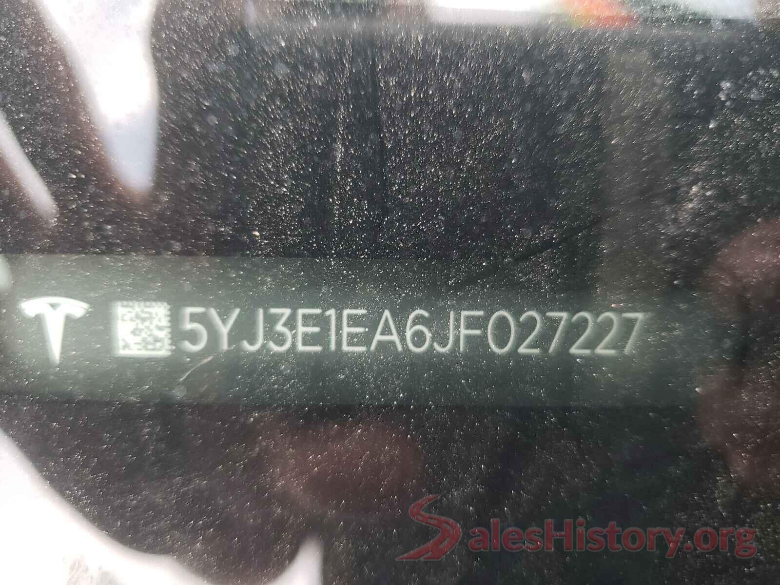 5YJ3E1EA6JF027227 2018 TESLA MODEL 3