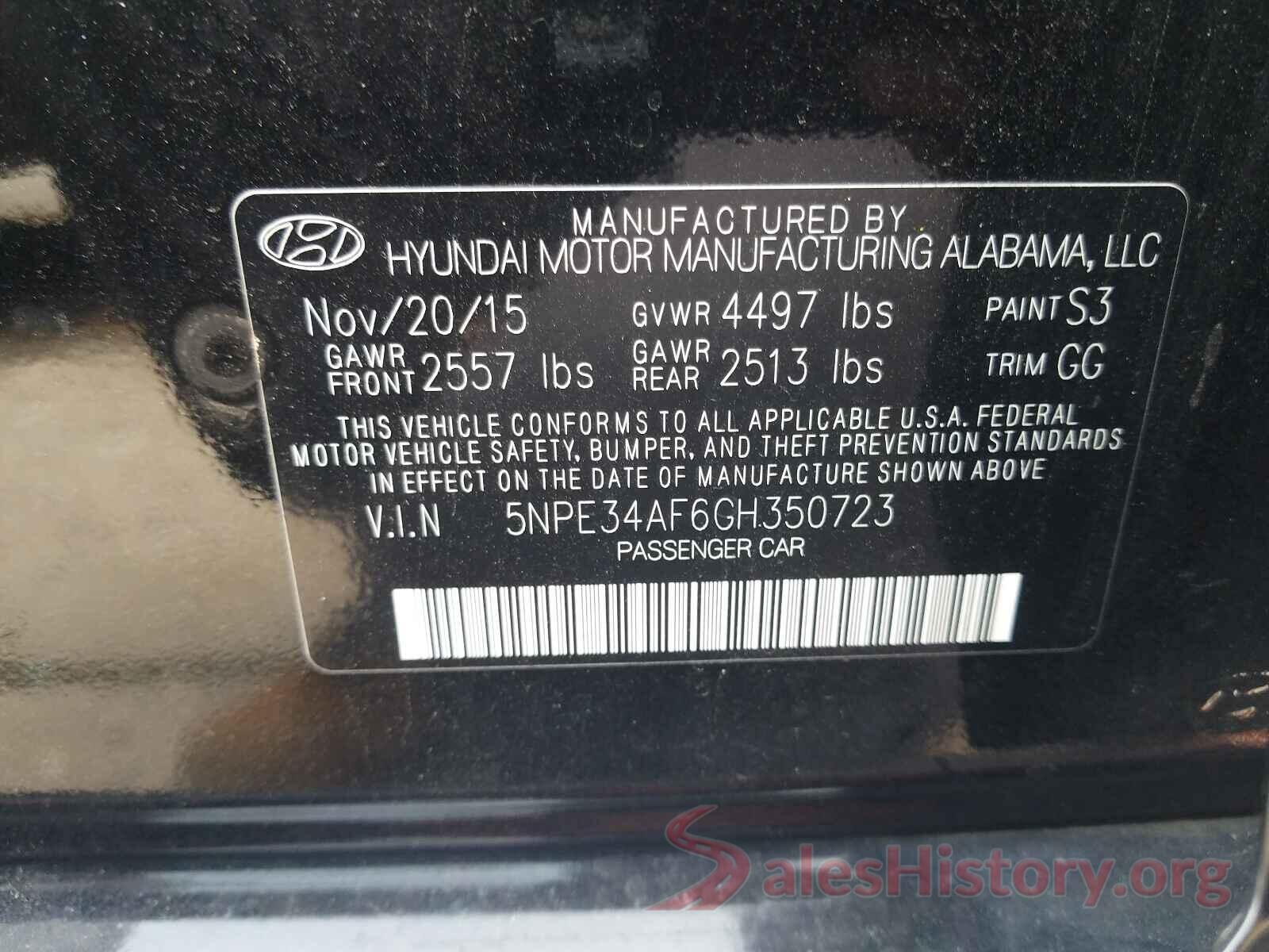 5NPE34AF6GH350723 2016 HYUNDAI SONATA