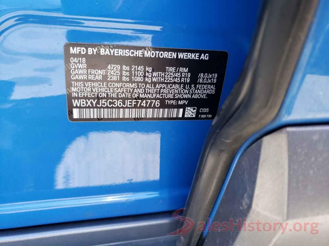 WBXYJ5C36JEF74776 2018 BMW X2