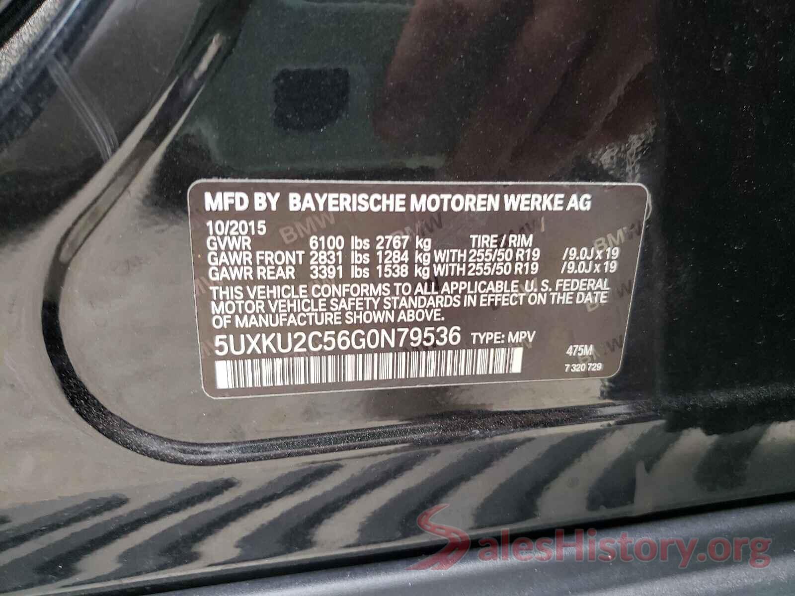 5UXKU2C56G0N79536 2016 BMW X6