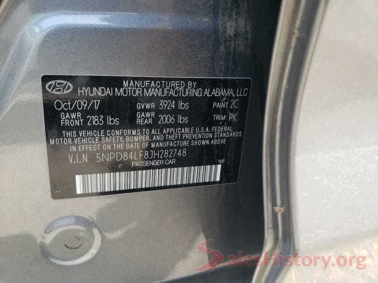 5NPD84LF8JH282748 2018 HYUNDAI ELANTRA