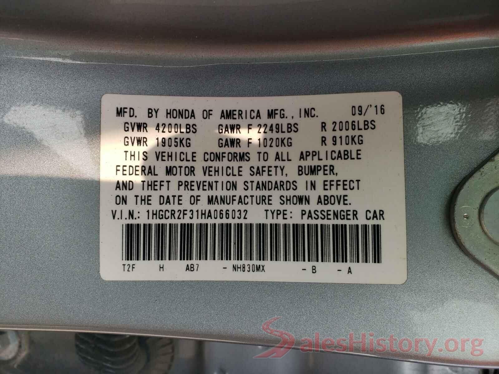 1HGCR2F31HA066032 2017 HONDA ACCORD