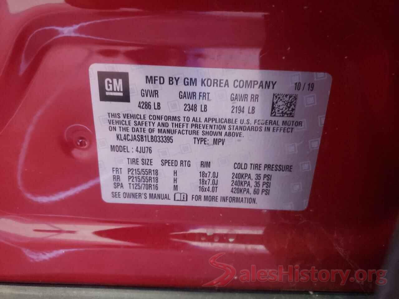 KL4CJASB1LB033395 2020 BUICK ENCORE