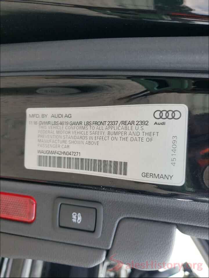 WAUGMAF42HN047271 2017 AUDI A4