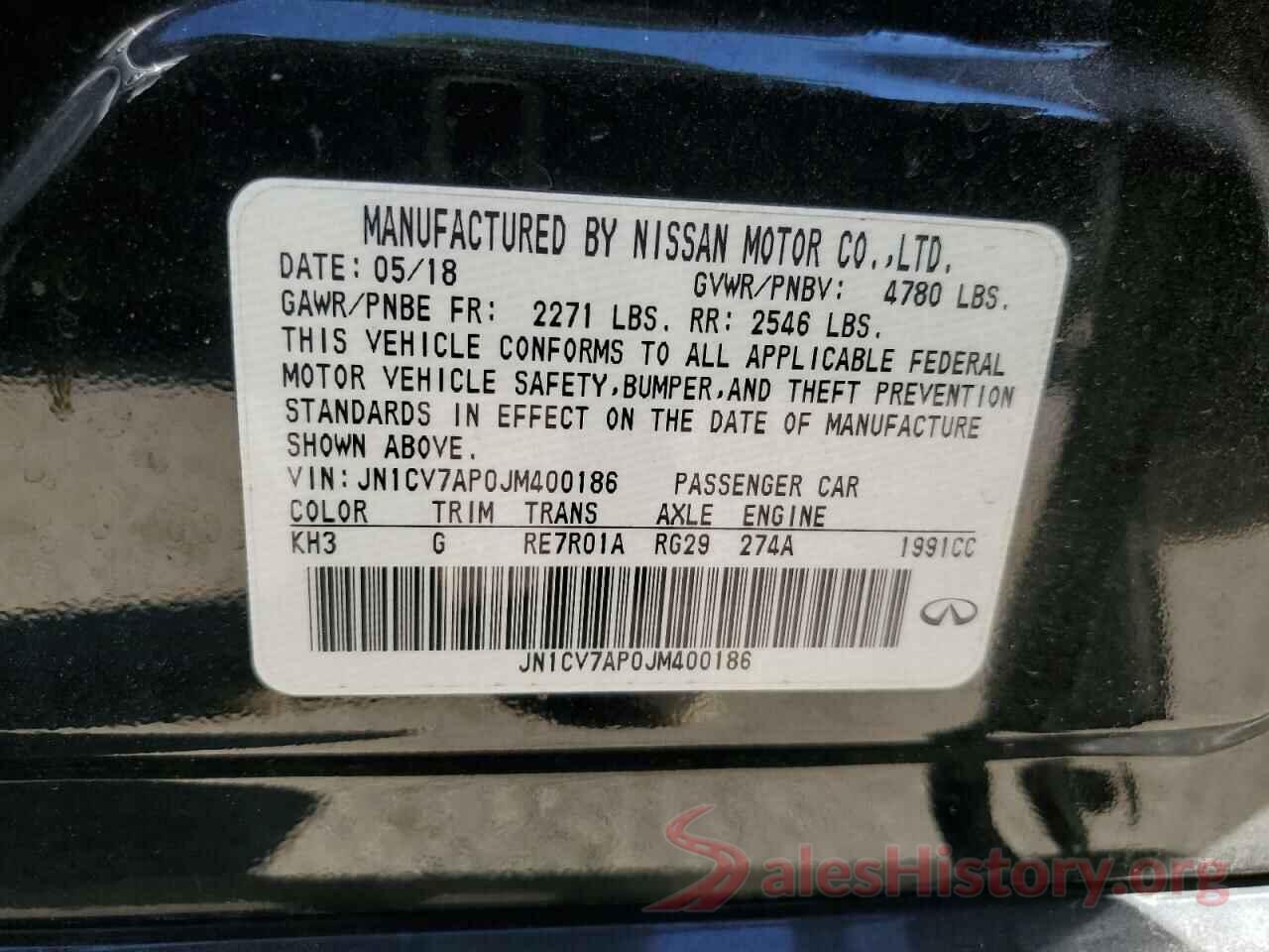 JN1CV7AP0JM400186 2018 INFINITI Q50