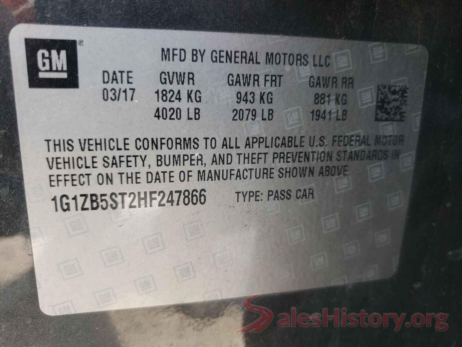 1G1ZB5ST2HF247866 2017 CHEVROLET MALIBU