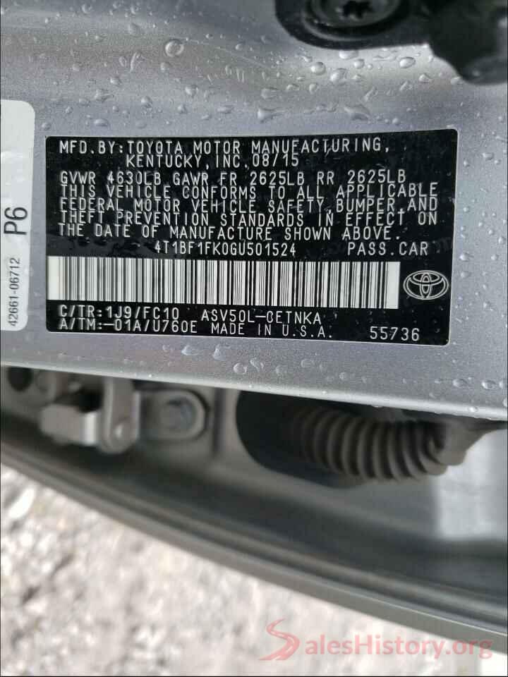 4T1BF1FK0GU501524 2016 TOYOTA CAMRY