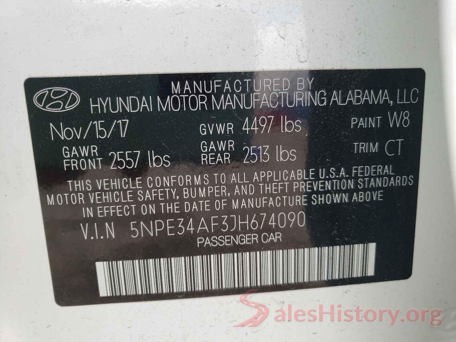 5NPE34AF3JH674090 2018 HYUNDAI SONATA