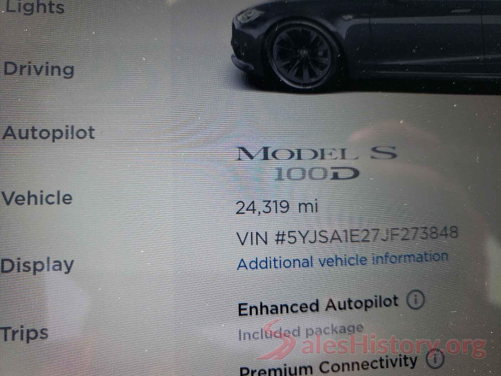 5YJSA1E27JF273848 2018 TESLA MODEL S