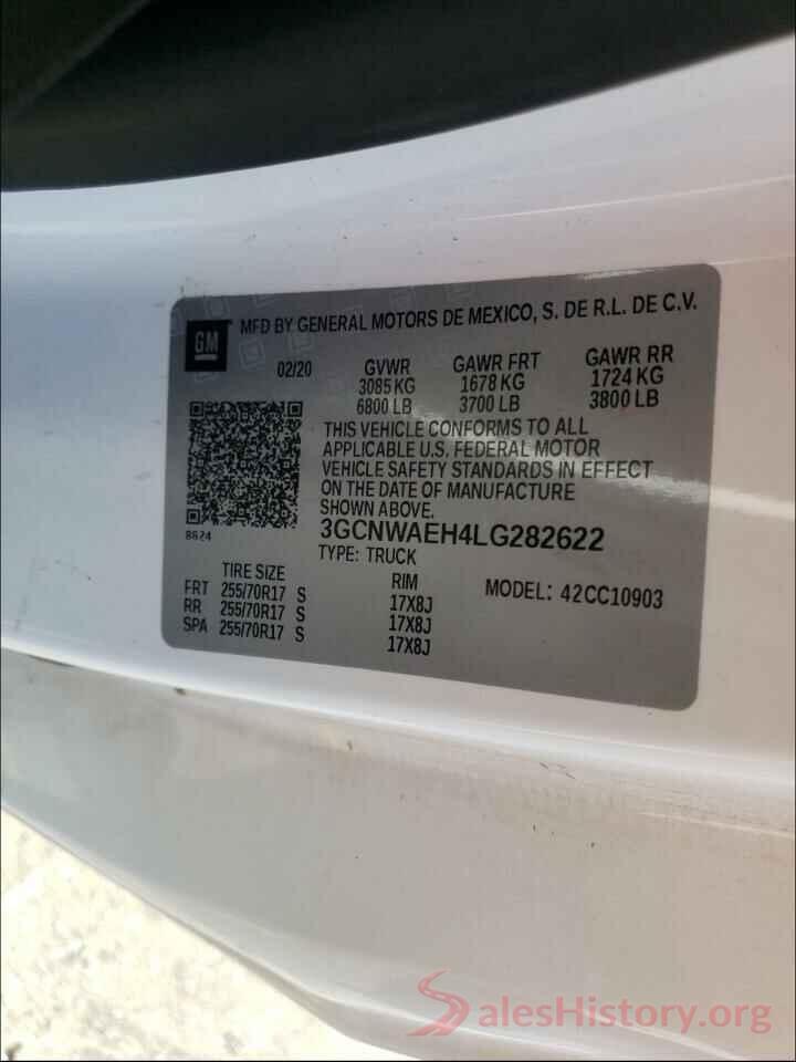 3GCNWAEH4LG282622 2020 CHEVROLET SILVERADO